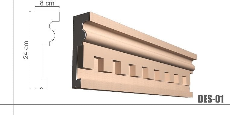 24 cm Genişlik 8 cm Yükseklik Dış Cephe Söve | DES-01
