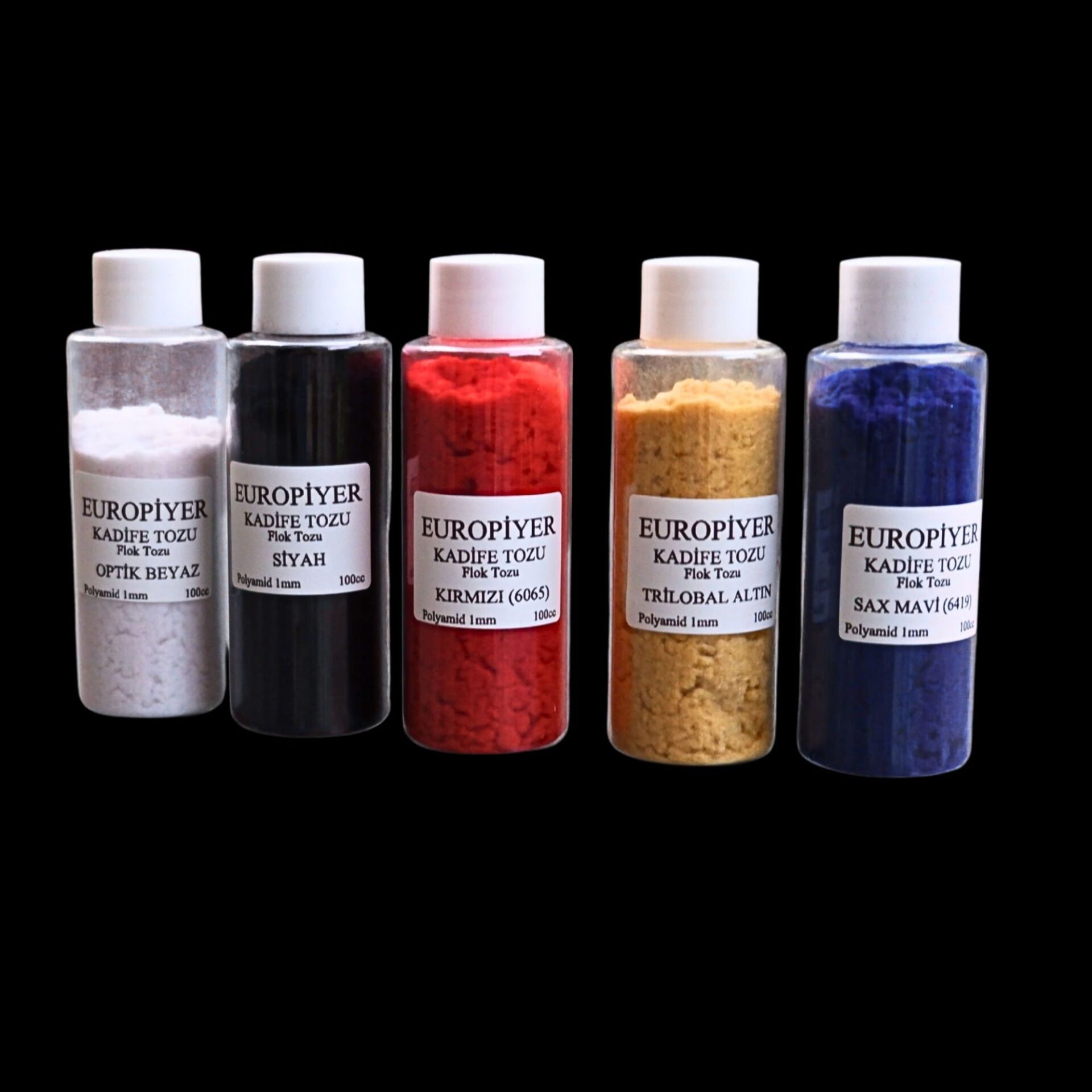 Karışık Renk 5'li Flok Tozu (Kadife Tozu) Seti