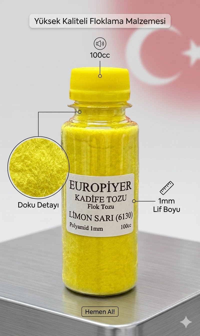 Limon Sarı Kadife Tozu (Flok Tozu)