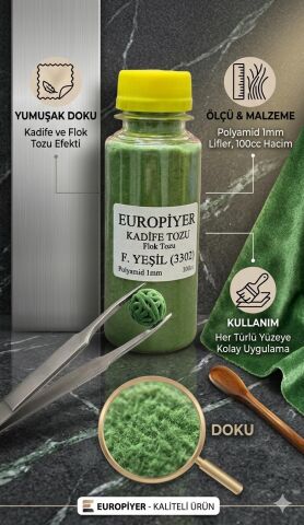 Fıstık Yeşil Kadife Tozu (Flok Tozu)
